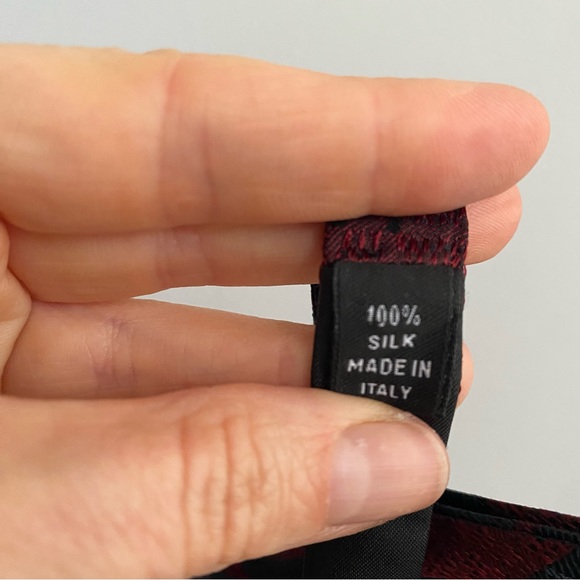 Dries Van Noten Bow Tie Silk Highlander Plaid Red Gray Christmas Adjustable - Picture 4 of 10